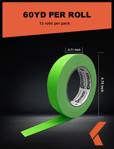 KREFINISH green masking tape in a heat-resistant booth demonstration
