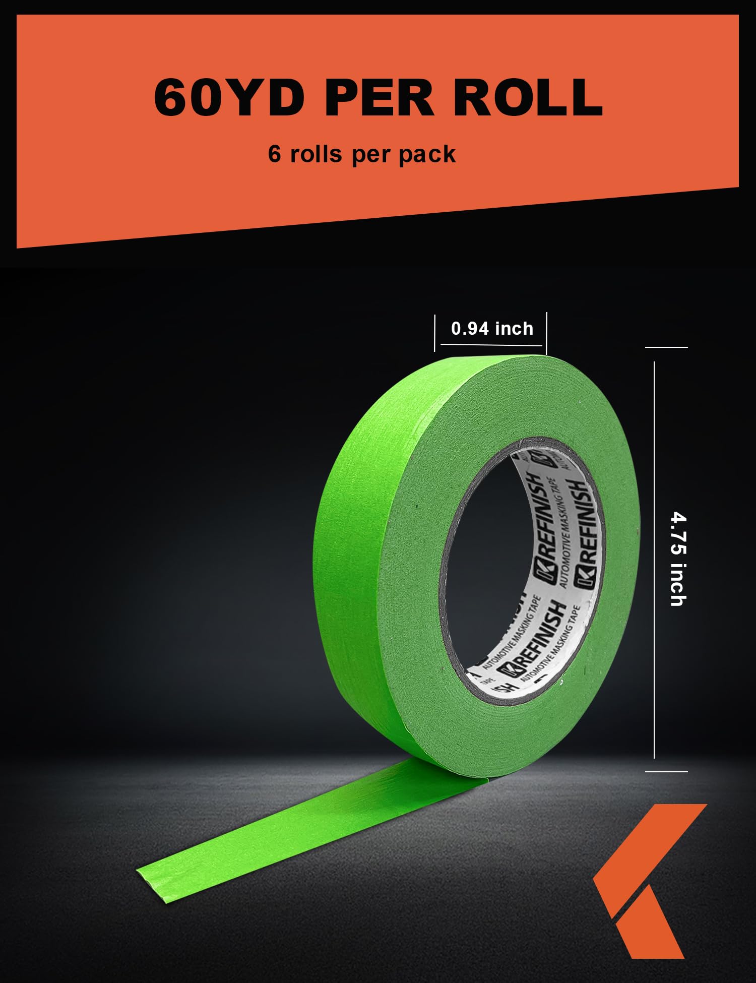 KREFINISH heat-resistant tape withstands paint booth temperatures for clean masking