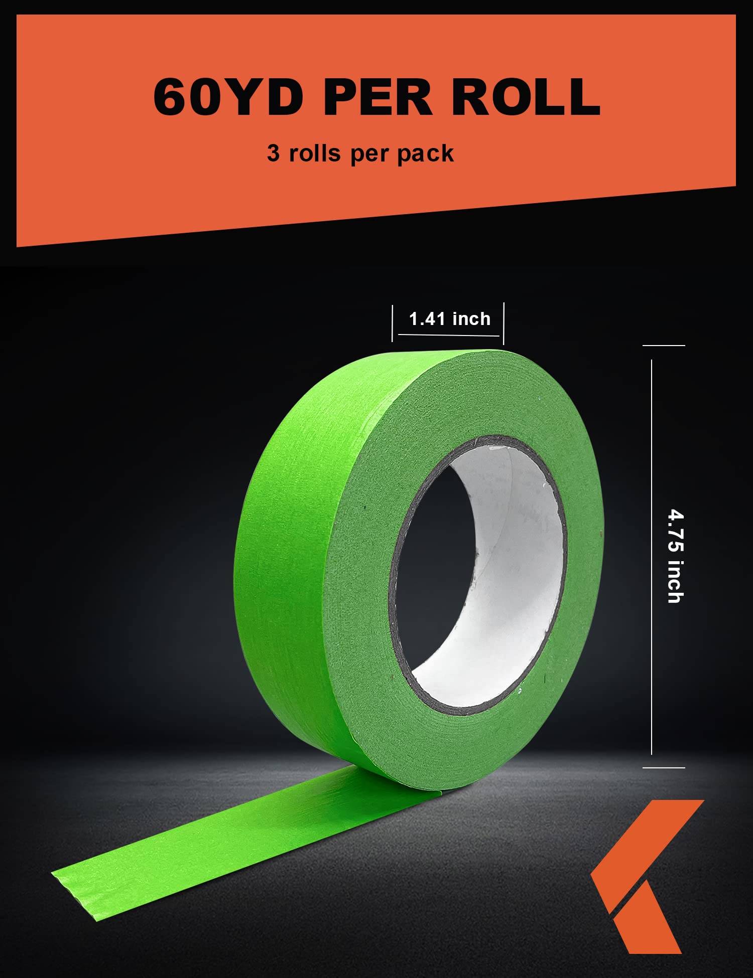 KREFINISH heat resistant tape ideal for paint booths with easy removal.
