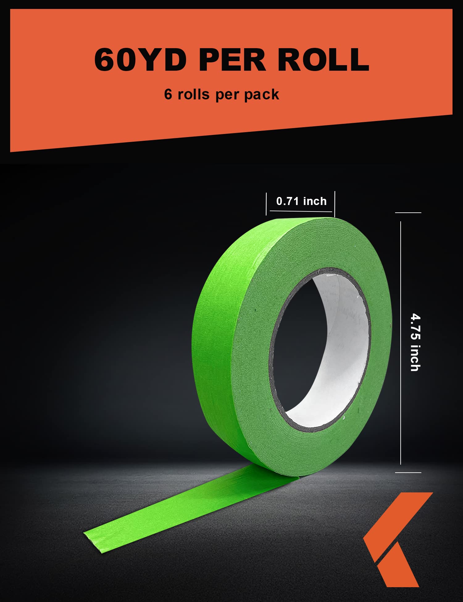 KREFINISH green masking tape in a paint booth showing heat resistance