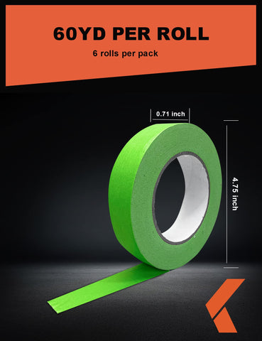 KREFINISH green masking tape in a paint booth showing heat resistance