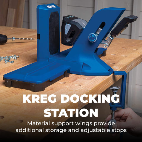 Kreg 720PRO drill guide close-up emphasizes accurate hole spacing.