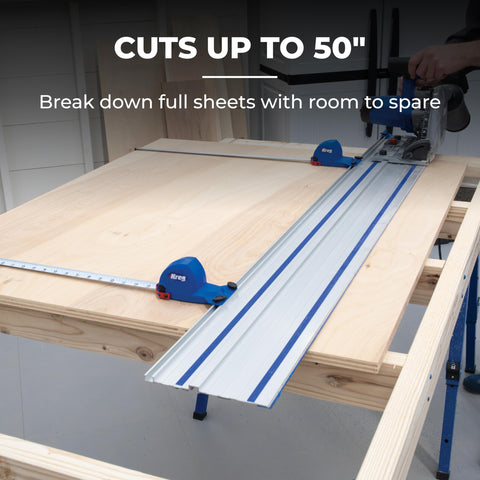 Kreg ACS430 circular track saw in action delivering crisp results.