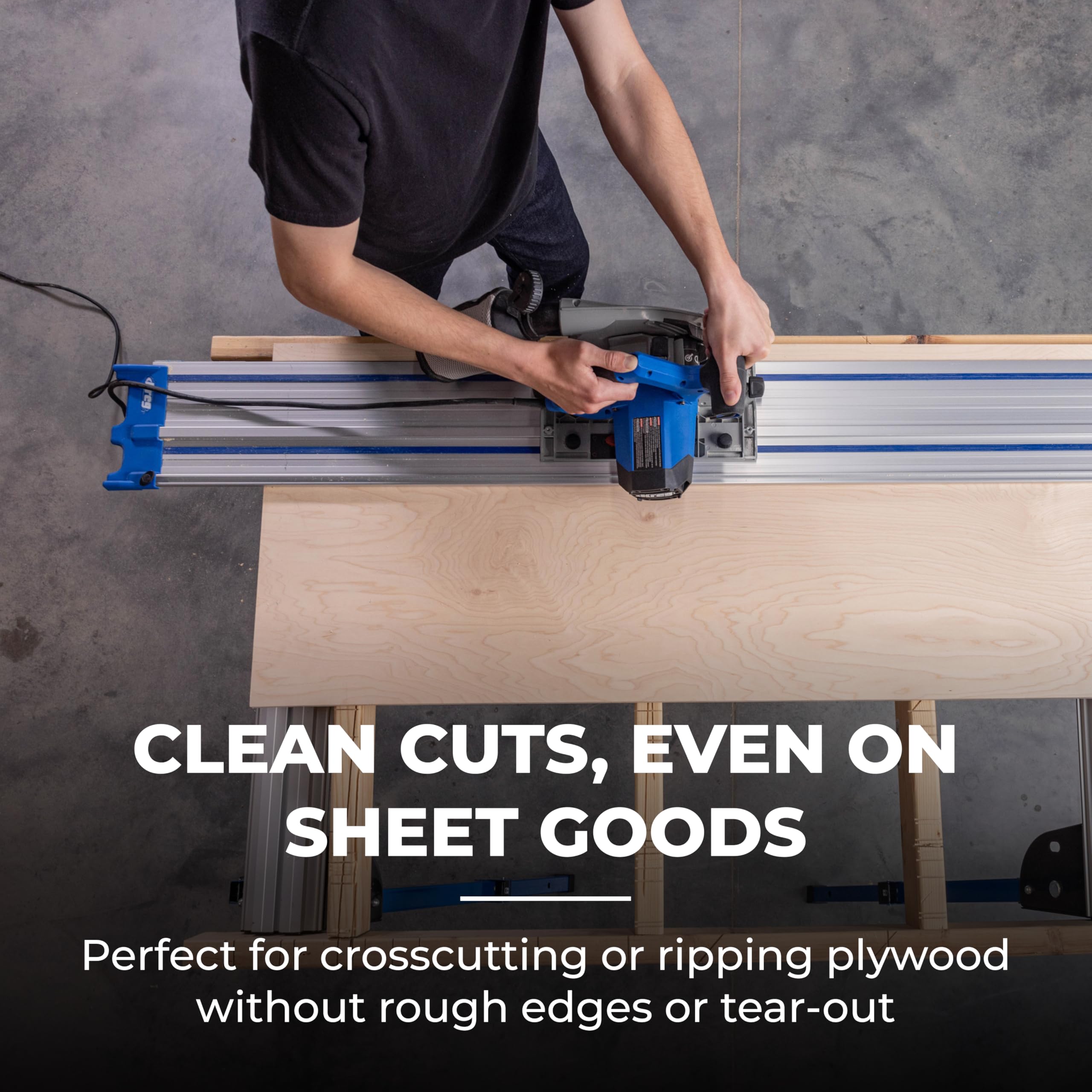 Kreg ACS430 portable track setup for on-site woodworking.