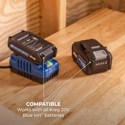 Kreg Blue Ion 2Ah battery backup helps keep projects moving.