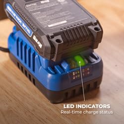Kreg Blue Ion 2Ah battery installed in tool for cordless operation.