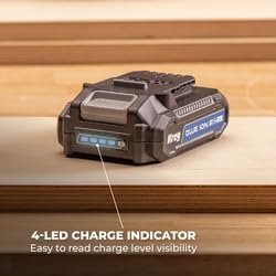 Kreg Blue Ion 2Ah battery's lightweight design for easy transport.