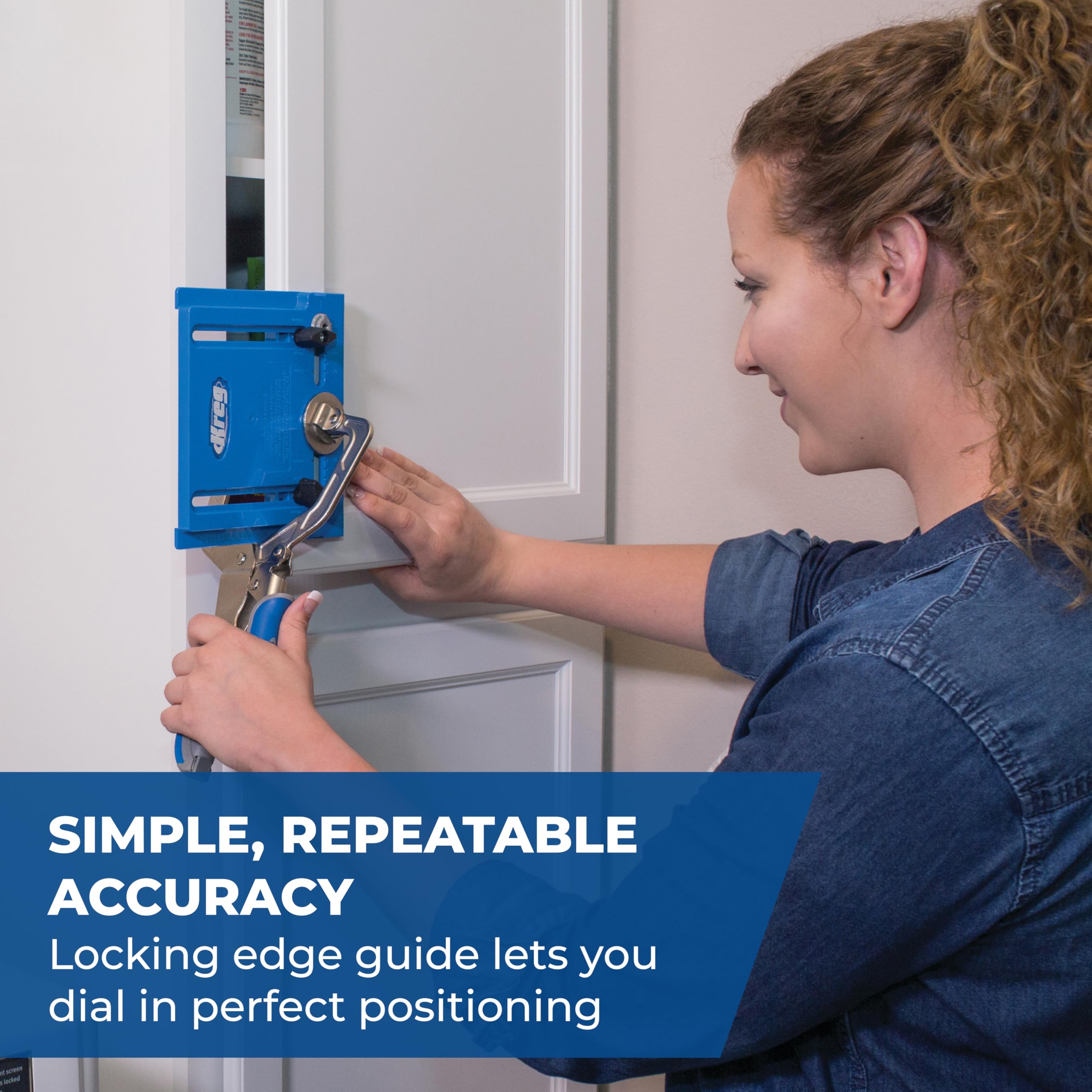 Kreg cabinet hardware jig adjustable stops simplify exact depth and spacing.