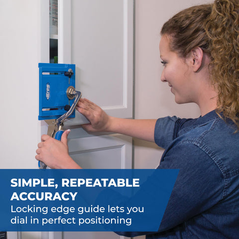 Kreg cabinet hardware jig adjustable stops simplify exact depth and spacing.