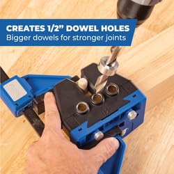 Kreg drill bit with stop collar for consistent 1/2-inch dowel holes.
