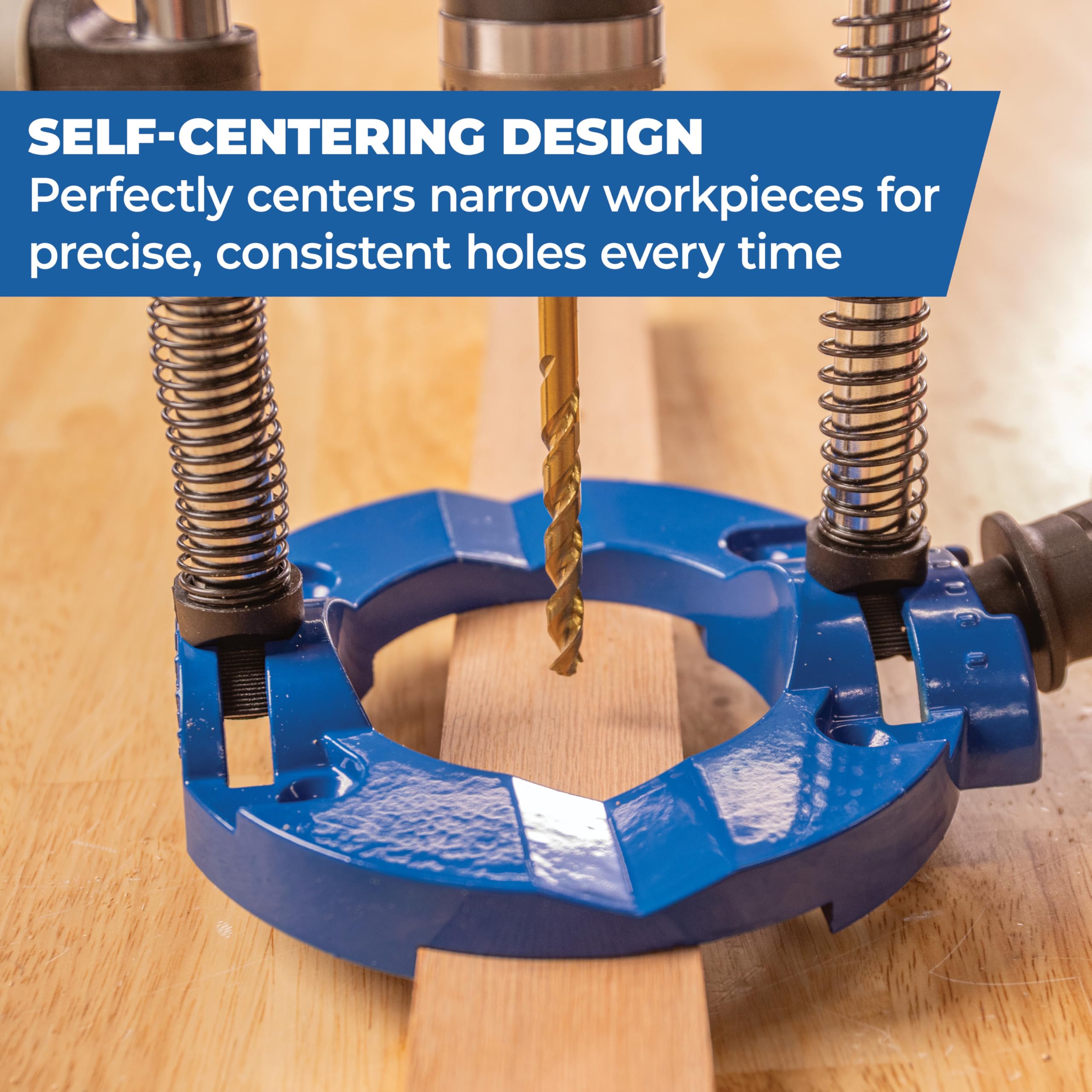 Kreg Drill Guide Pro self-centering design ensures repeatable hole placement