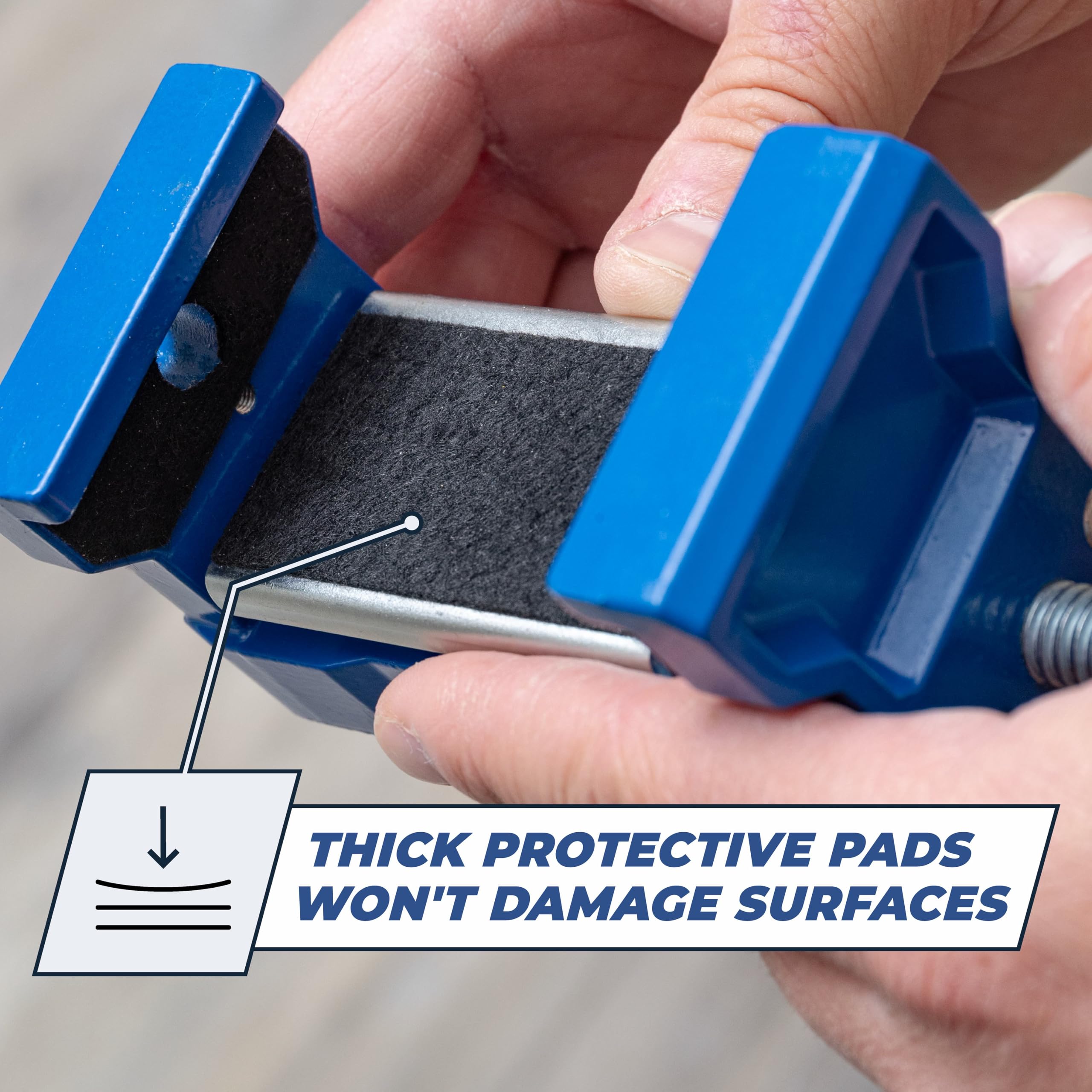 Kreg Face Frame Clamp works on stiles from one-and-a-half to two inches
