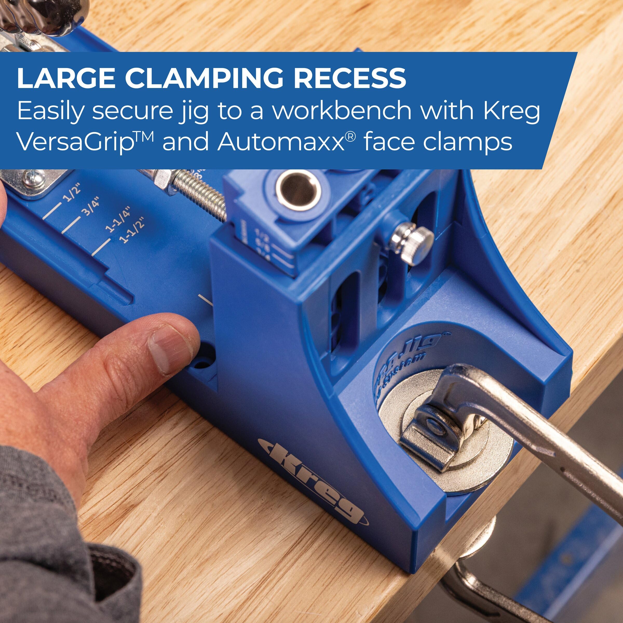 Kreg K4 on benchtop demonstrates stable, accurate drilling setup.