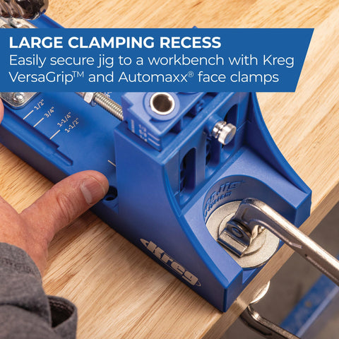 Kreg K4 on benchtop demonstrates stable, accurate drilling setup.