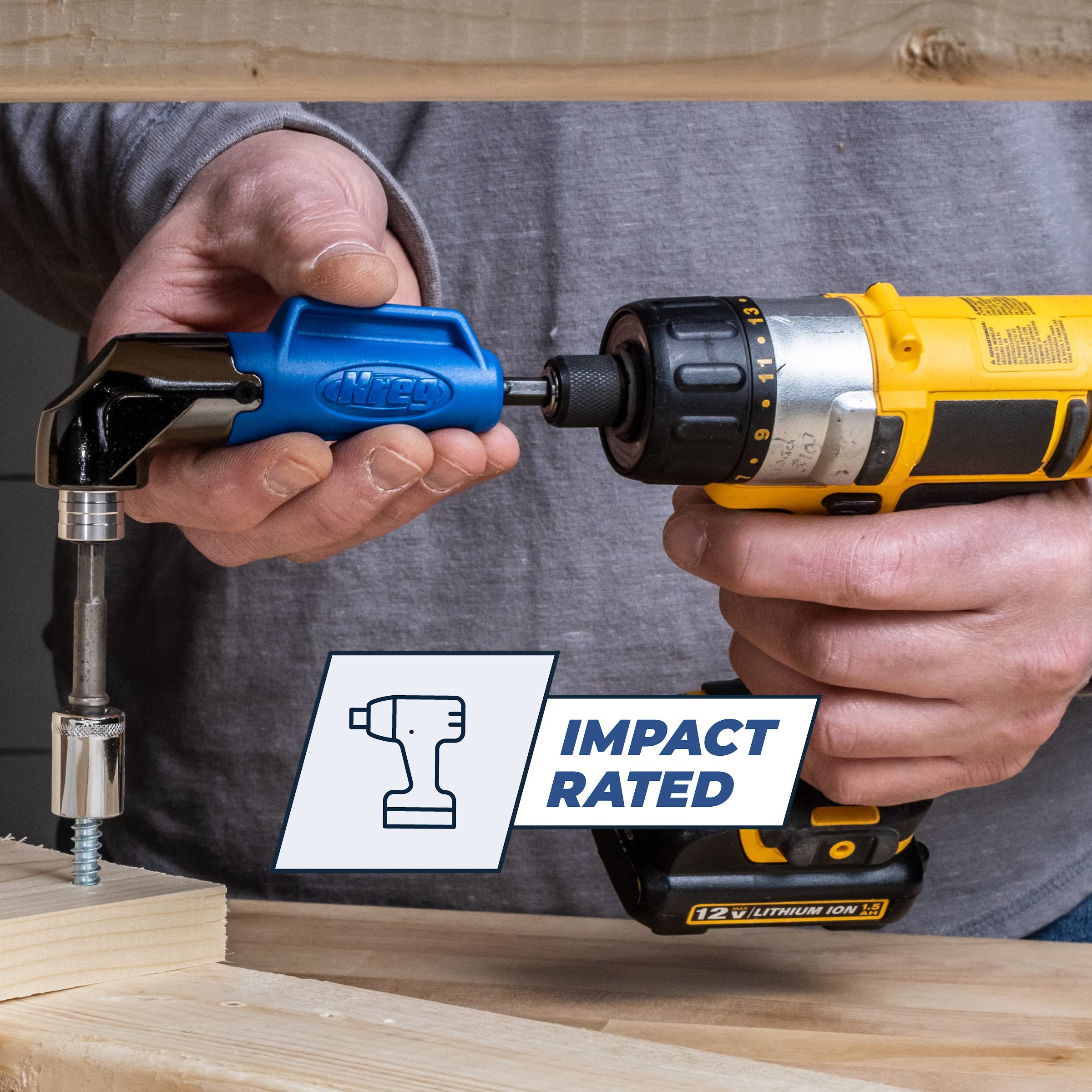 Kreg 90-degree driver works with impact drivers for tough material work.