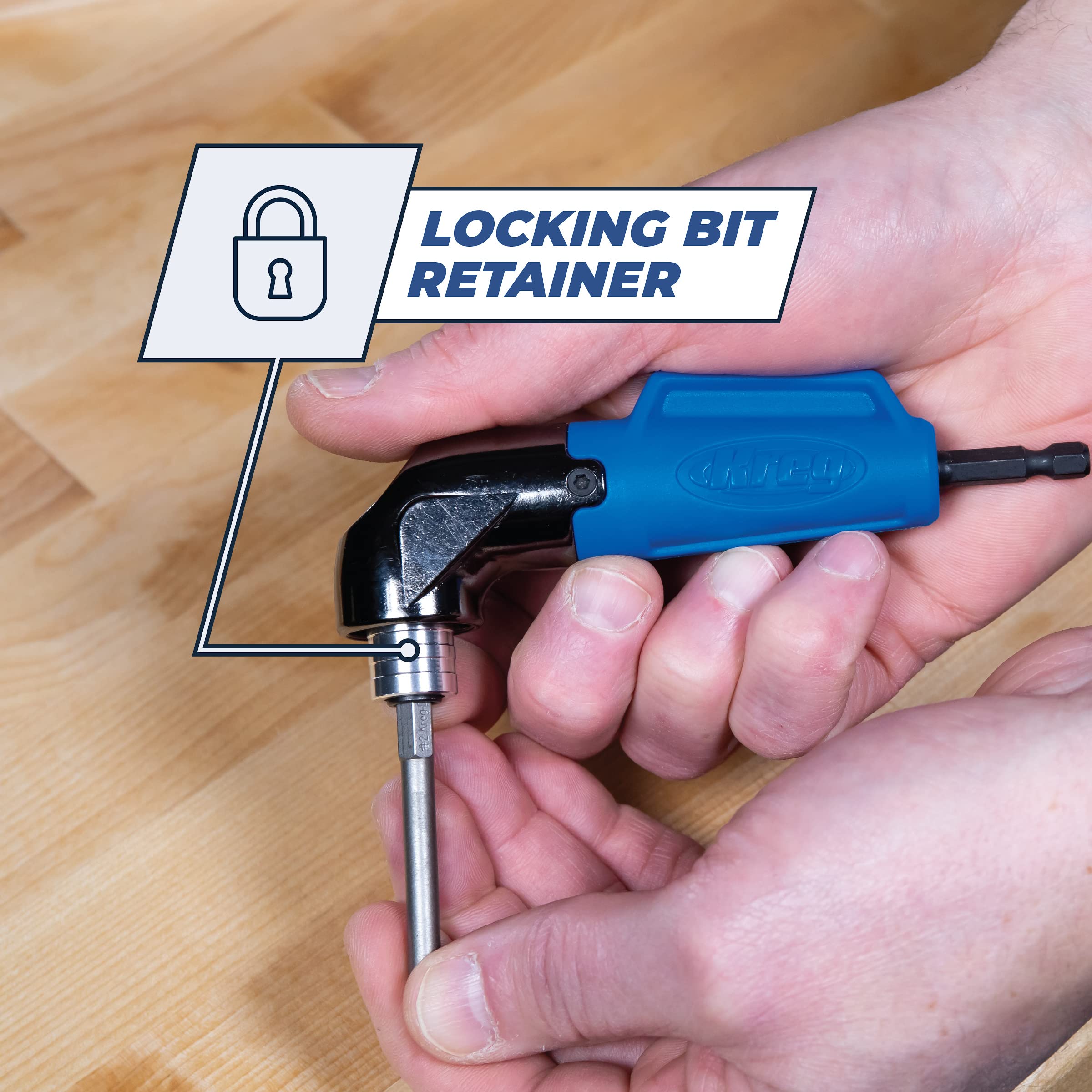 Kreg KDRV-90DG square-drive bit compatible with all hex shank bits.