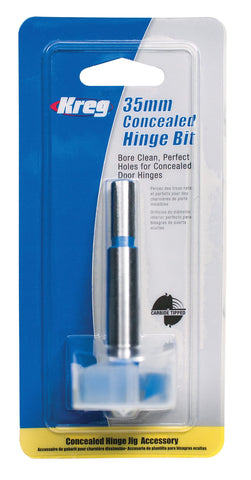 Kreg KHI-BIT shank in drill guide for precise stop-collar alignment.