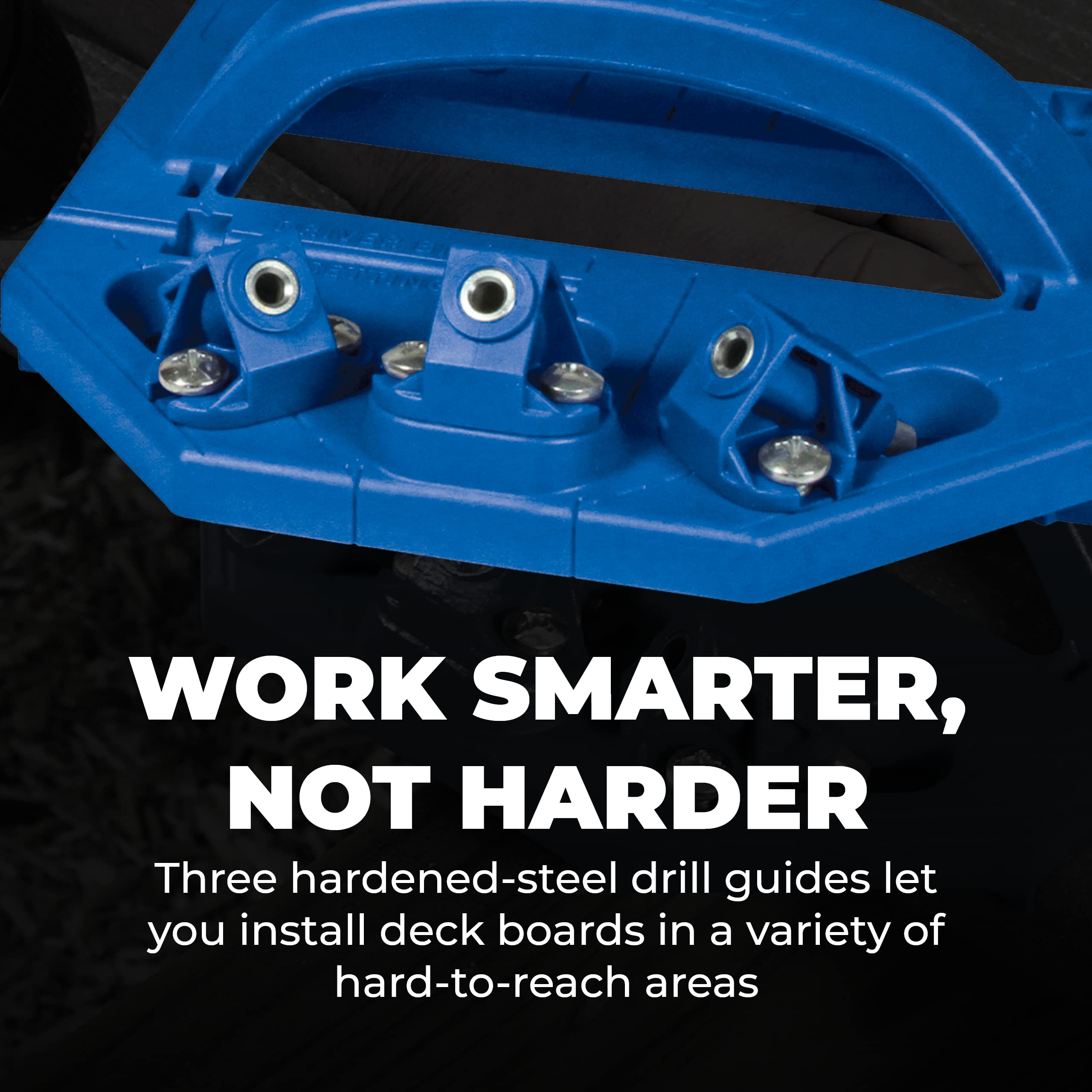 Kreg KJDECKSYS20 concealed-screw capability enables clean, professional decking installations.