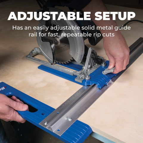 Kreg KMA2685 Large-handle-design provides comfortable control during setup.
