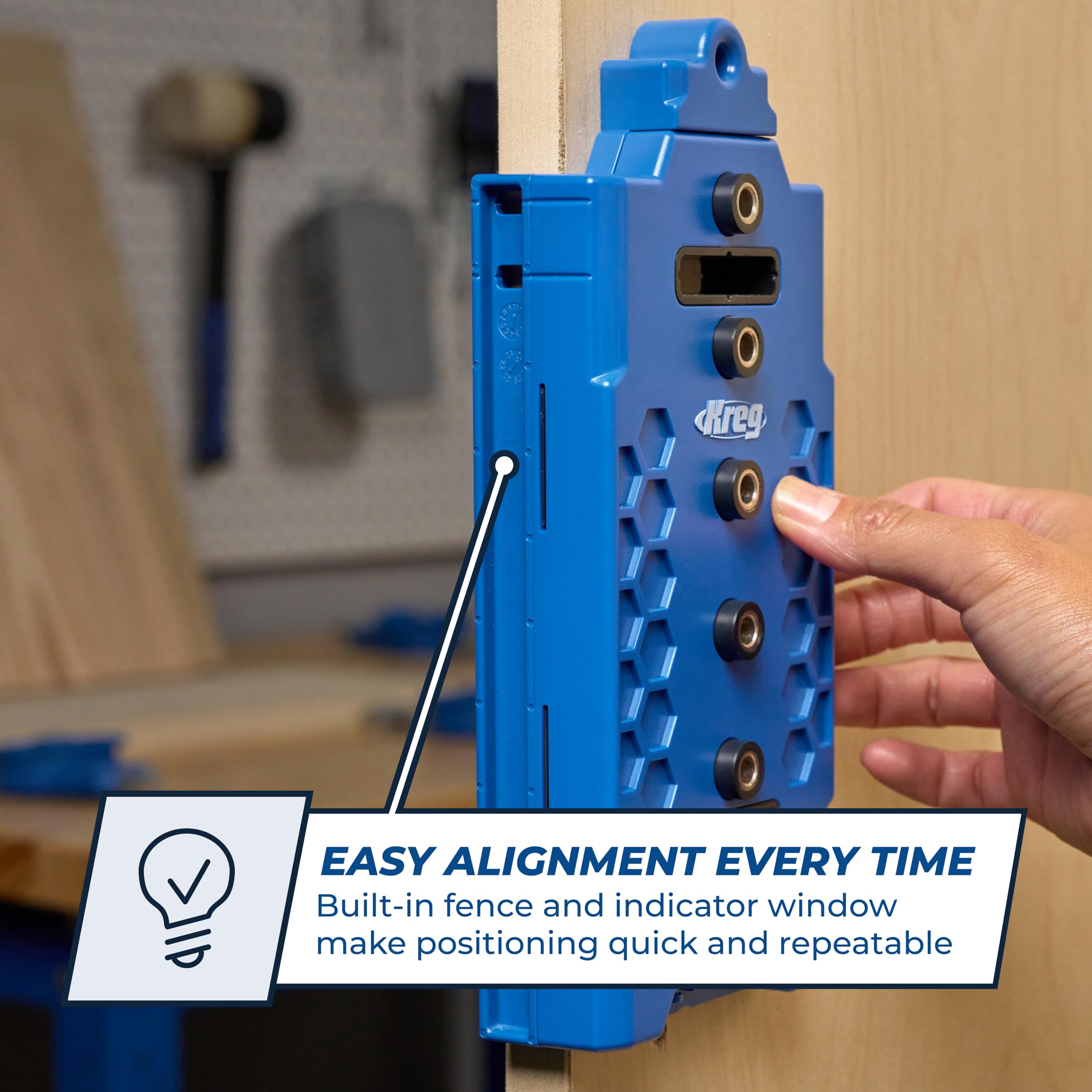 Kreg KMA3232 two-jig assembly supports larger shelving spaces