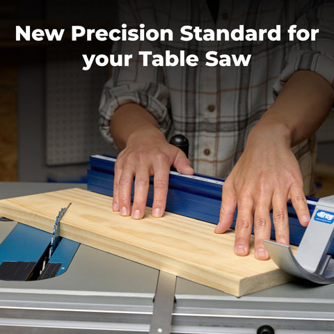 Kreg KMS7102 miter gauge fence supports stable angled stops.