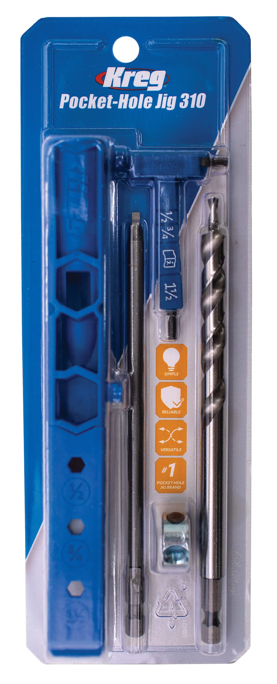 Kreg KPHJ310 durable base supports accurate drilling for repeatable results.
