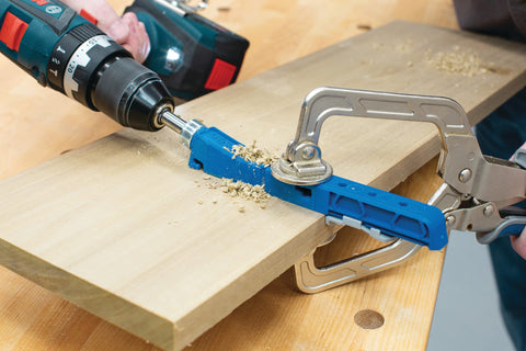 Kreg KPHJ310 easy-set drill bit speeds up initial setup and drilling.