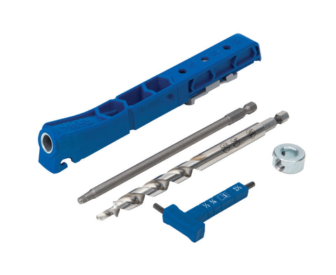 Kreg KPHJ310 pocket-hole jig in use, delivering precise joints in tight spaces.
