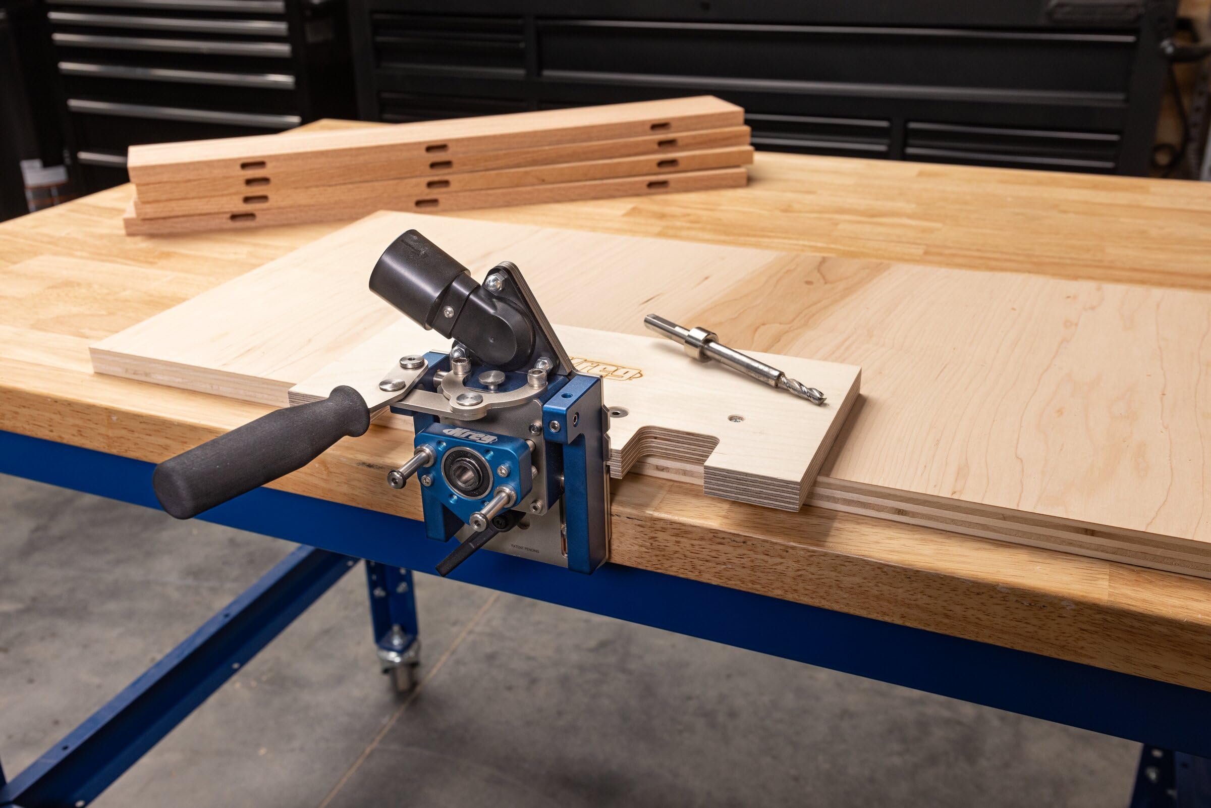 Kreg MortiseMate step-down mechanism close-up enables controlled cutter depth