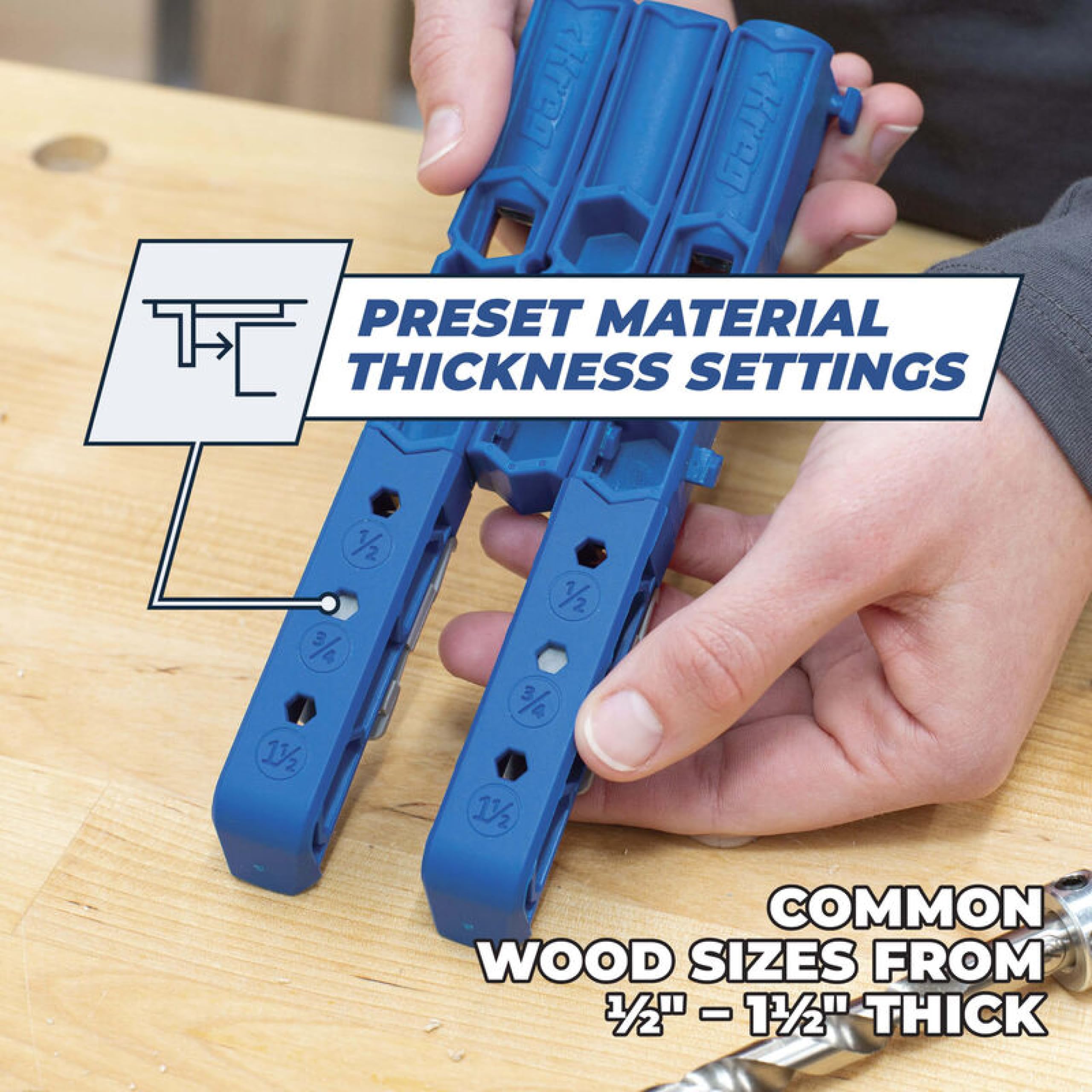 Kreg Pocket-Hole Jig 320 anti-slip base keeps wood steady during work