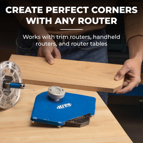 Kreg PRS1000 gripmaxx surface helps secure the workpiece during routing.
