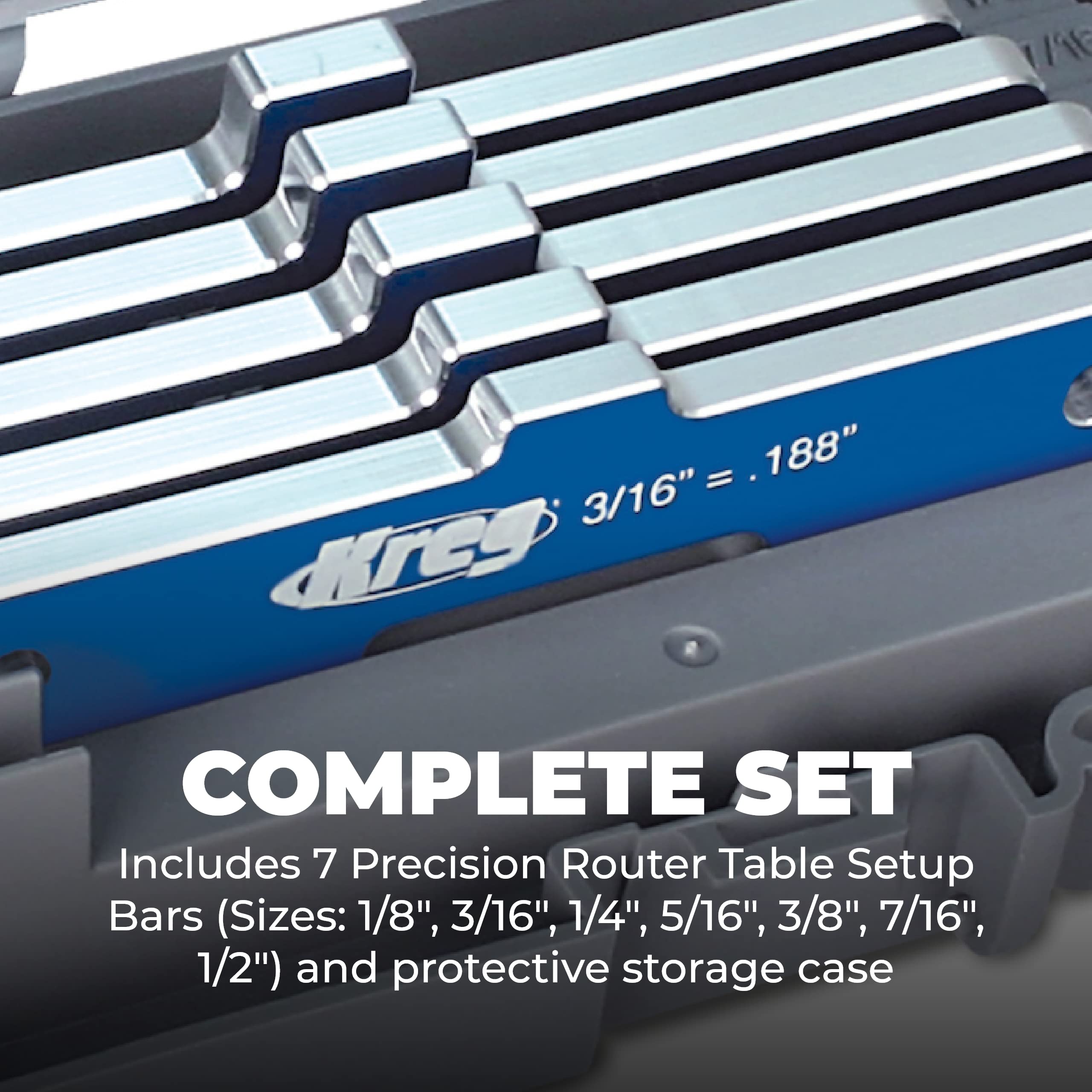 Kreg PRS3400 top step depth test bars assist validating finished cuts.