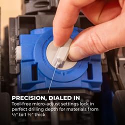 Kreg Rebel precision depth control ensures consistent pocket holes every time.