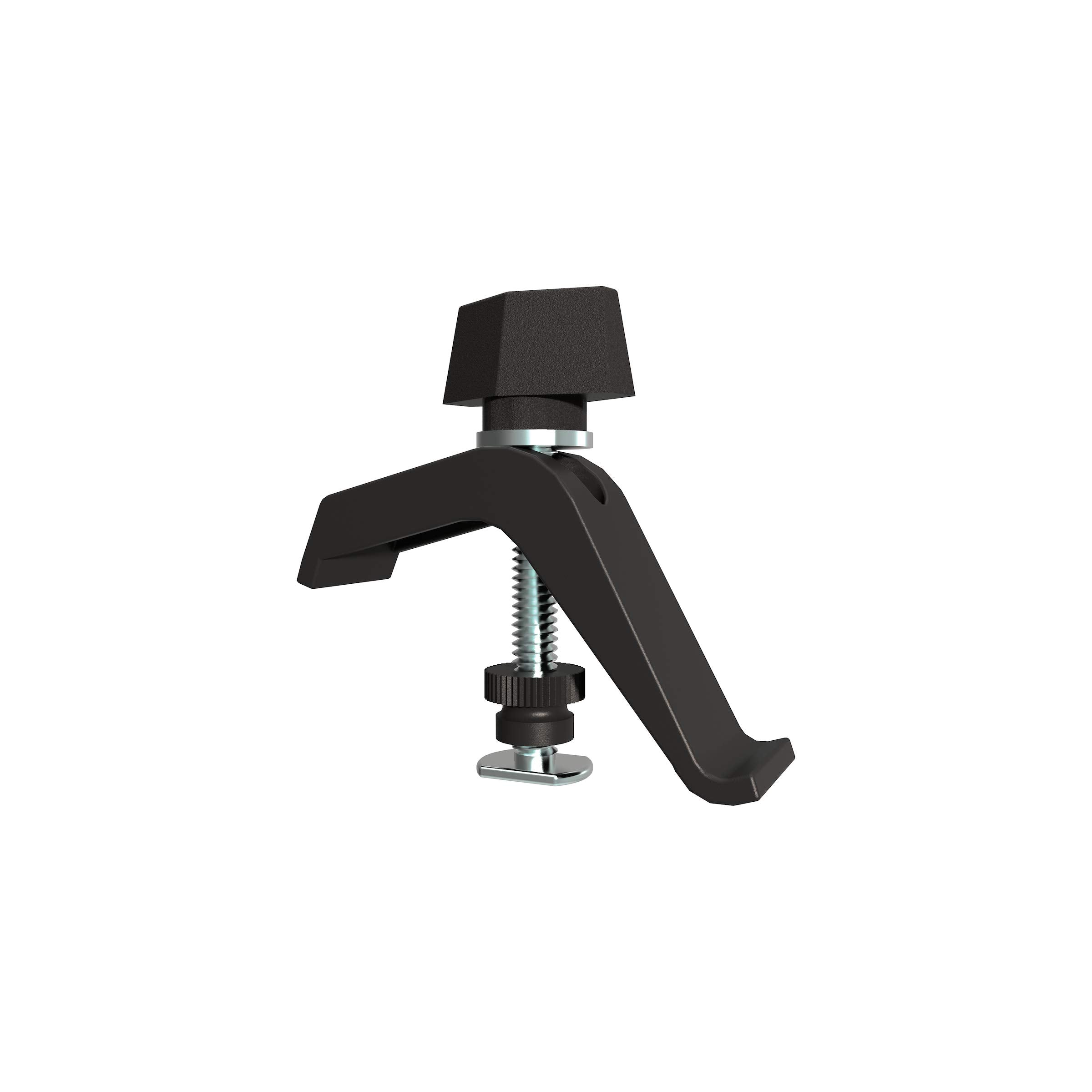Kreg Track Clamps under the track provide secure grip for Accu-Cut assemblies.