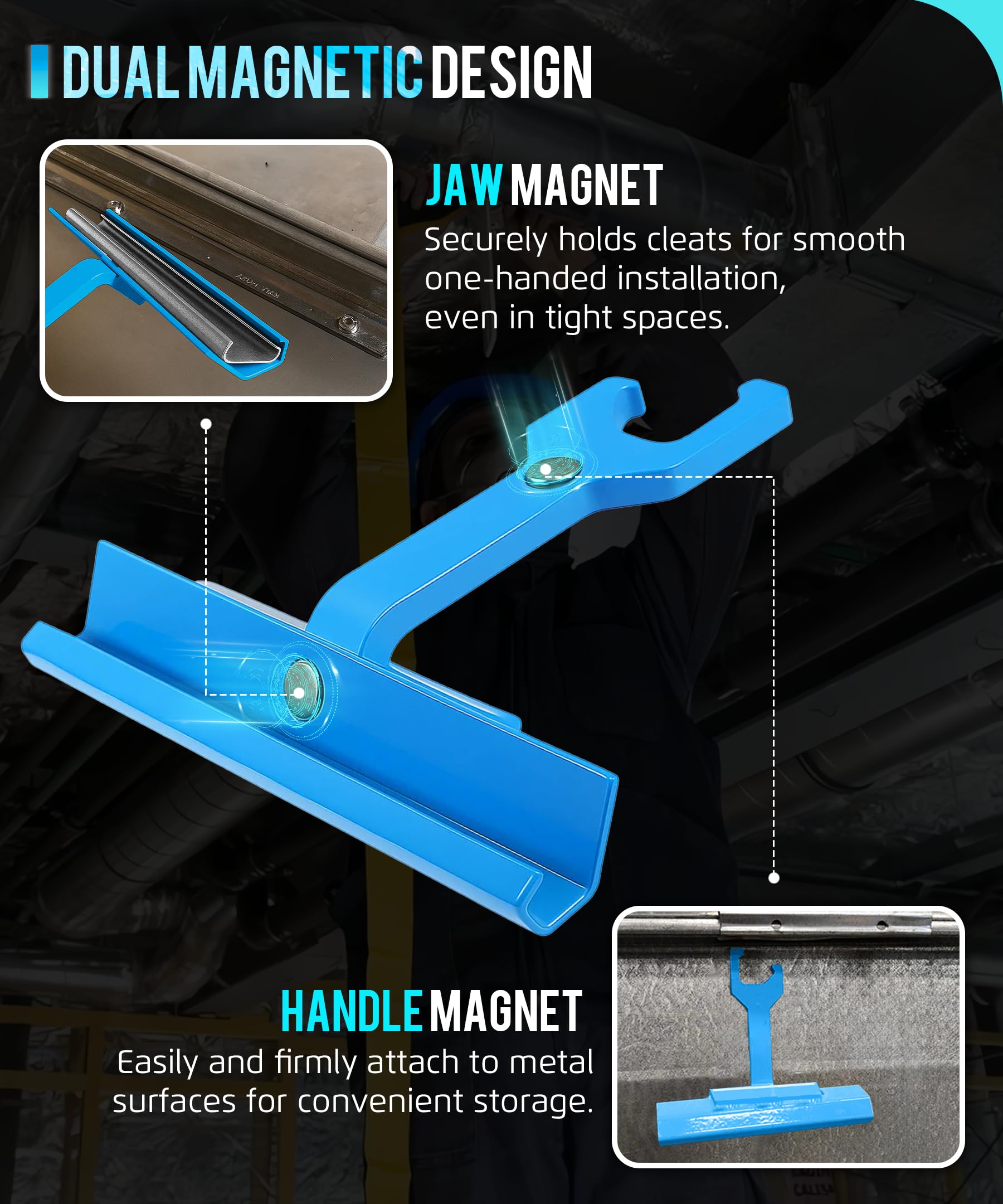 Krenlory robust steel jaw with blue coating withstands daily ductwork use.