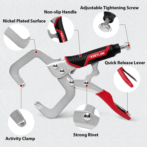 KRETLAW 6-inch vise grip in use highlights versatile clamps for DIY projects.