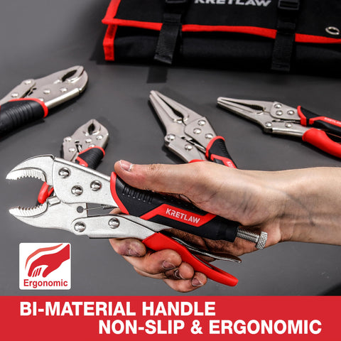 KRETLAW 9-12in long-nose locking pliers reach tight spaces