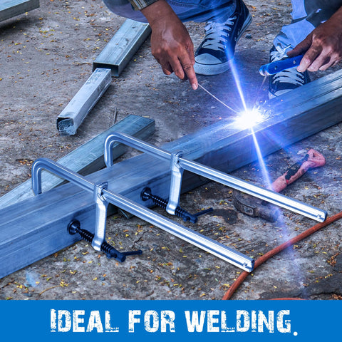 KRETLAW 12-inch reach supports metal welding and woodworking projects.