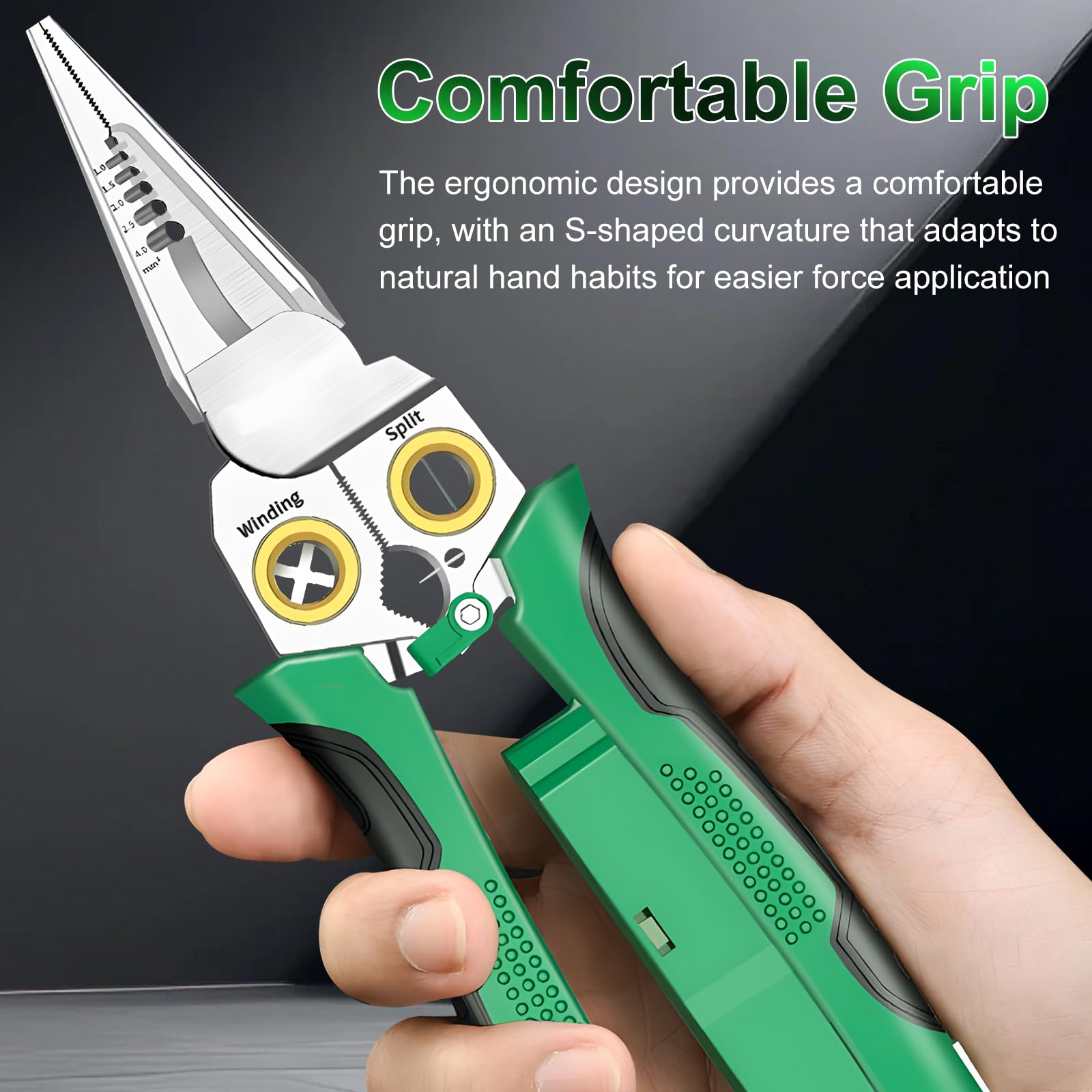 Krilves anti-slip ergonomic handle in action during use