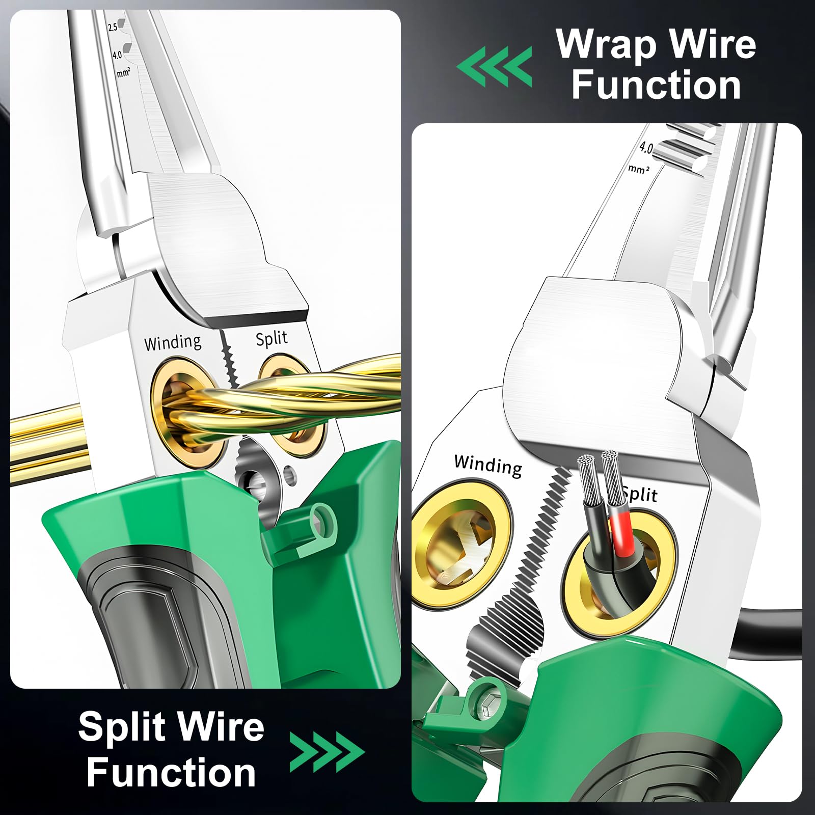 Krilves winding hole designed to wind multiple strands neatly