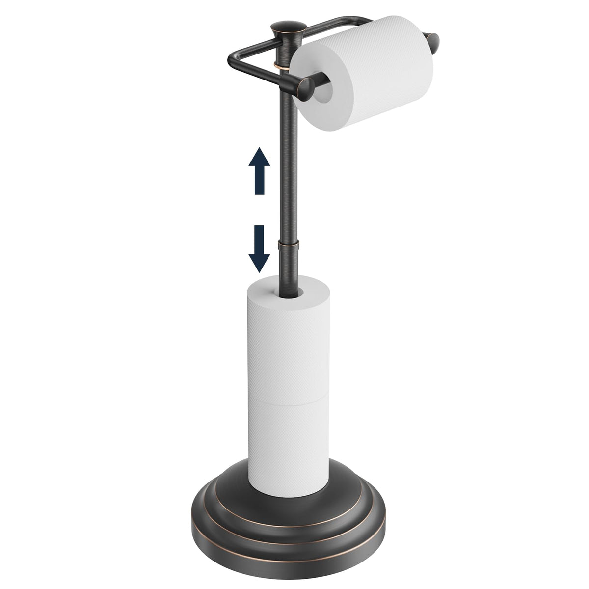 Kroias oil rubbed bronze free-standing toilet paper holder with rust-proof finish