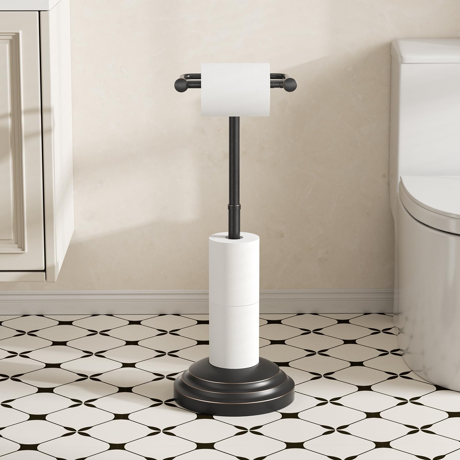 Kroias stainless steel pivoting arm keeps rolls within easy reach