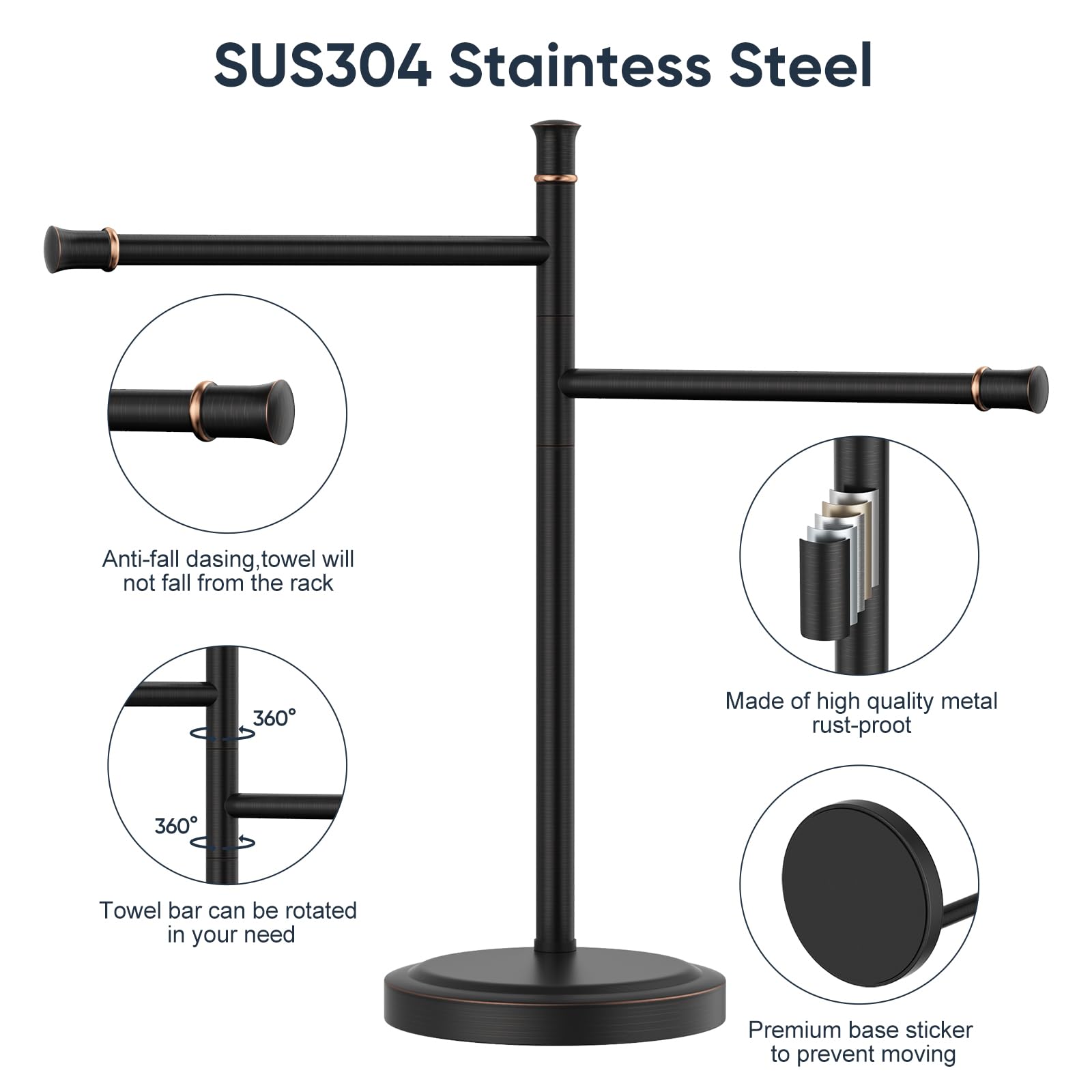 Kroias weighted base ensures stability on any countertop or floor