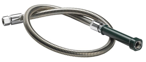 Krowne Royal Series 44-inch pre-rinse hose with flexible stainless steel for easy reach.