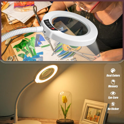 Krstlv 360-degree gooseneck rotates for flexible angles during detail work.