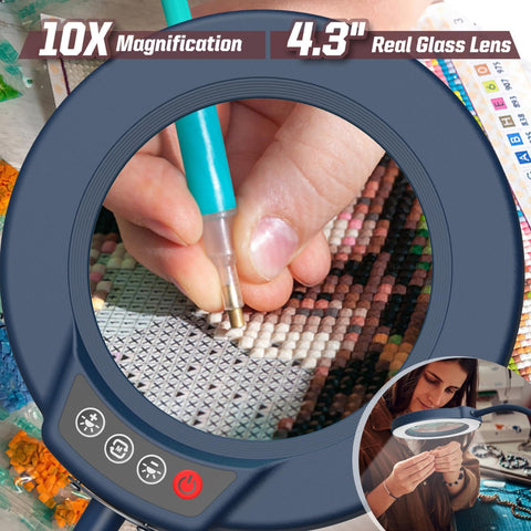Krstlv magnifying lamp gooseneck extended for flexible, detailed setup.