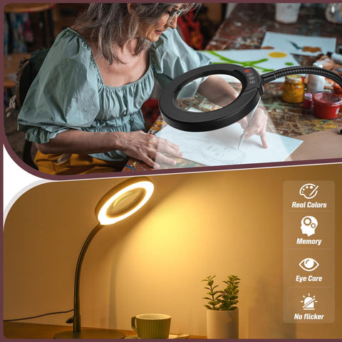 Krstlv stepless dimming from 5% to 100% reduces glare during long sessions