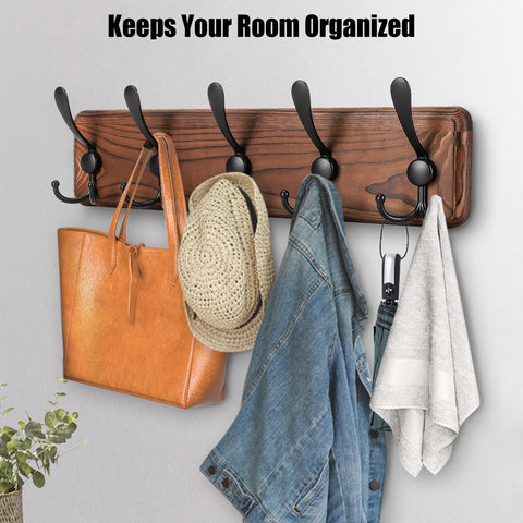 Kruodop brown pine wall hat rack blends farmhouse style with practicality