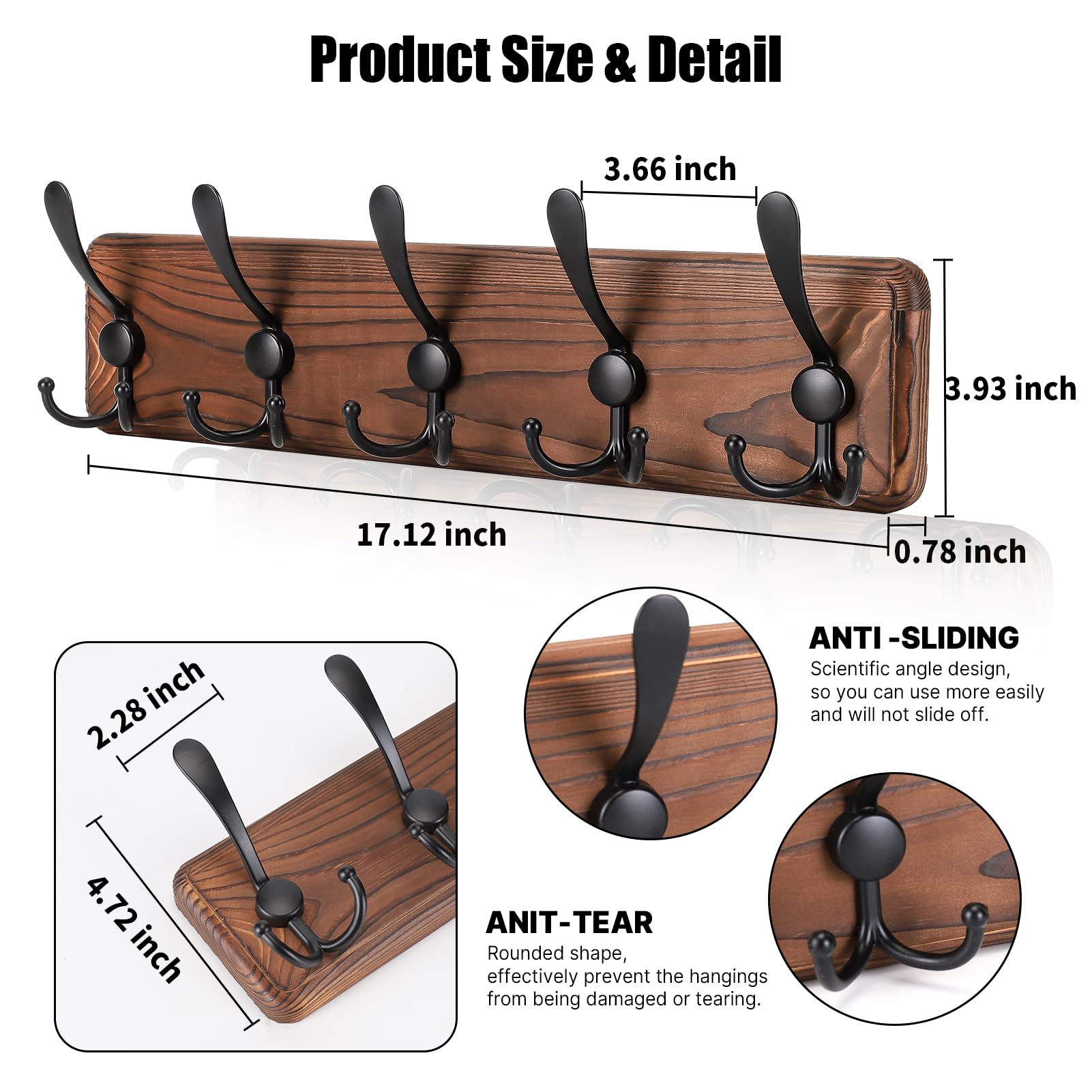 Kruodop real wood plank coat hanger adds rustic charm and solid support