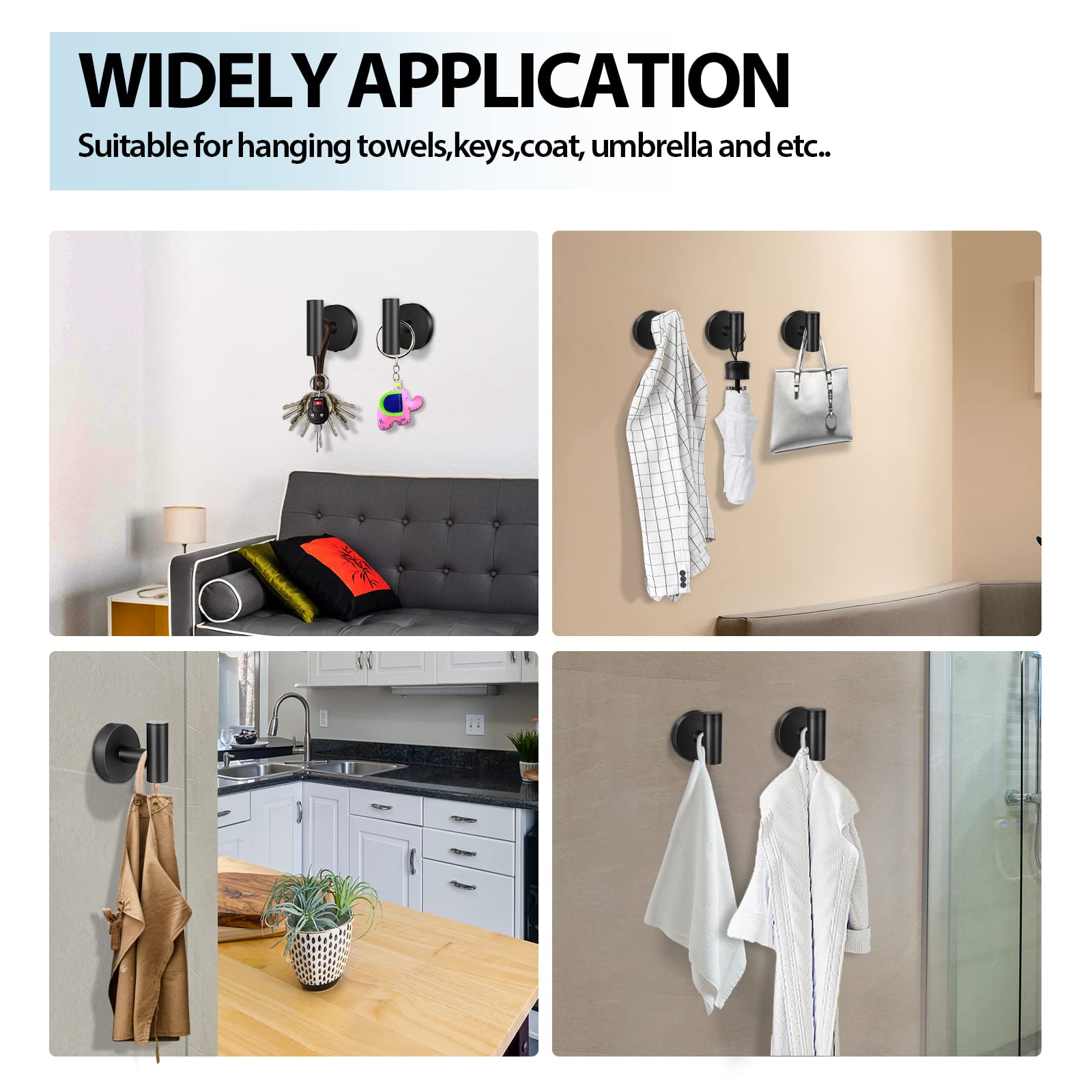 Kruodop towel hooks four-pack mounted for compact storage.